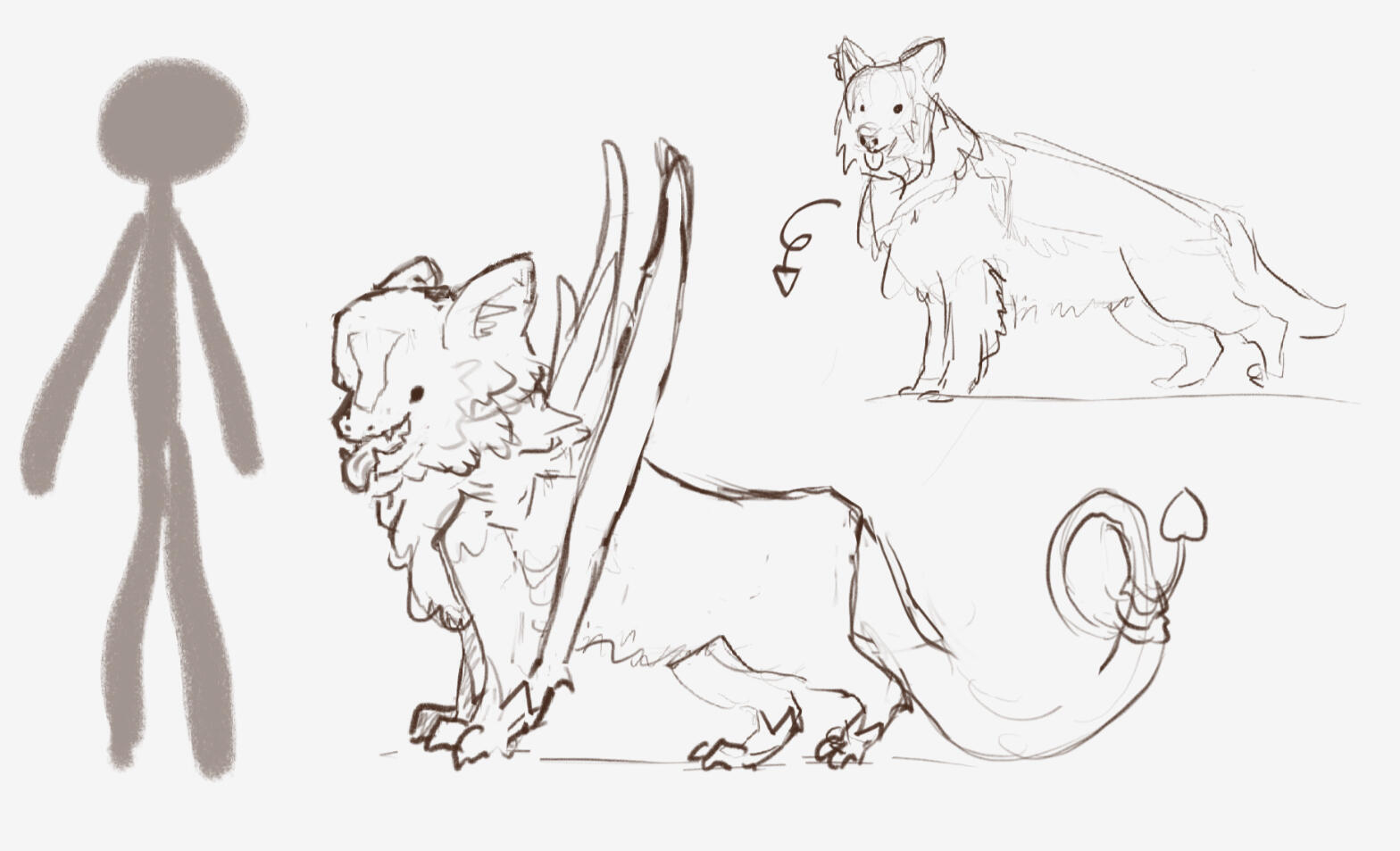 Creature design sketch - dragon dog