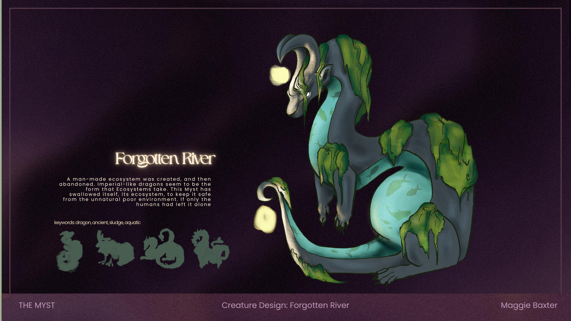 Monster design page for 'The Myst'. See more under the projects tab.