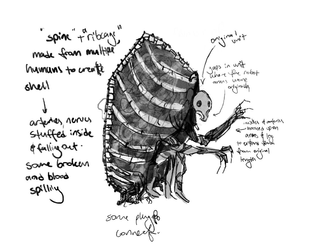 Put badkelly monster concept sketch