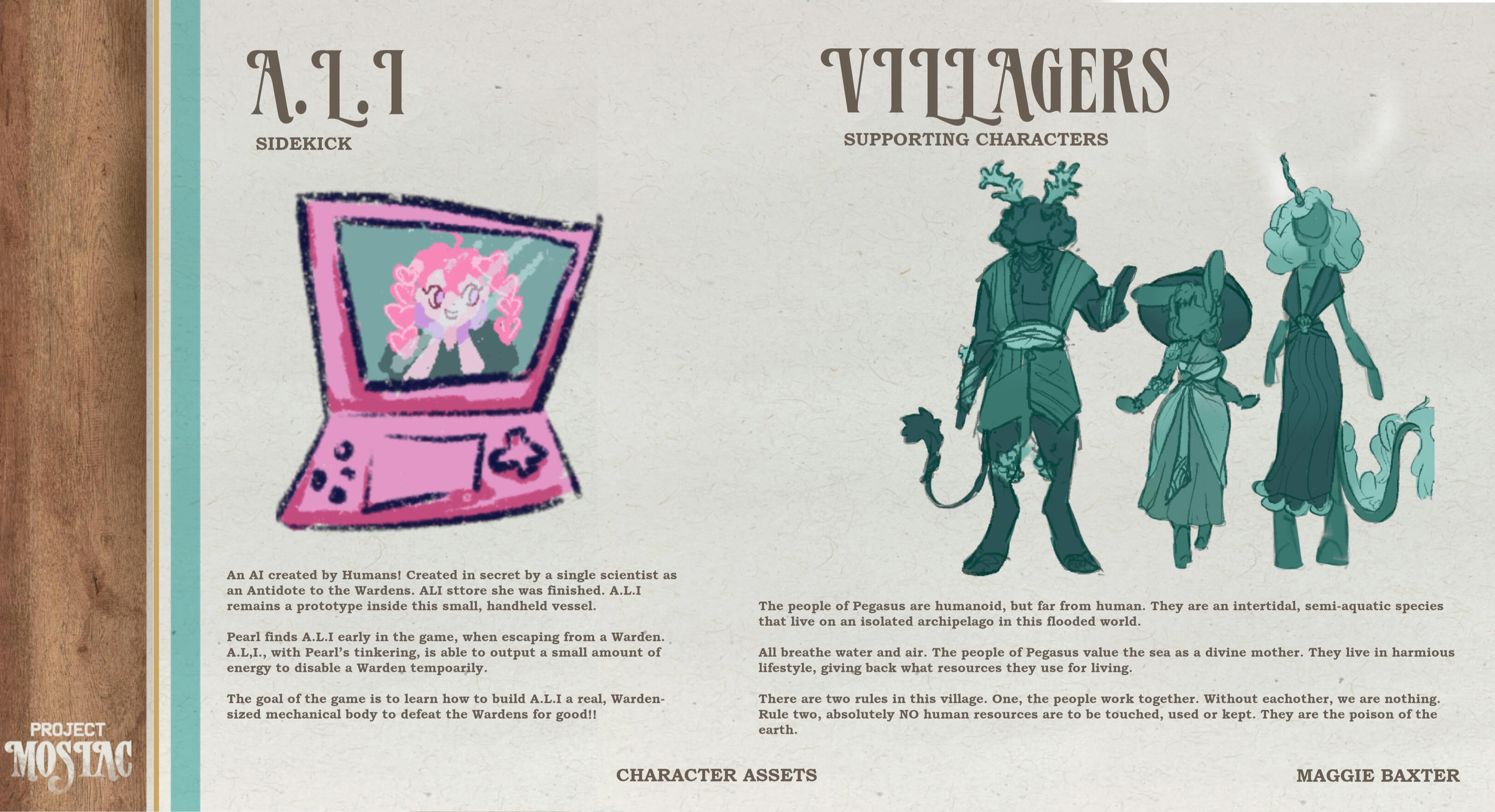 Sidekick and Villager rough concepts